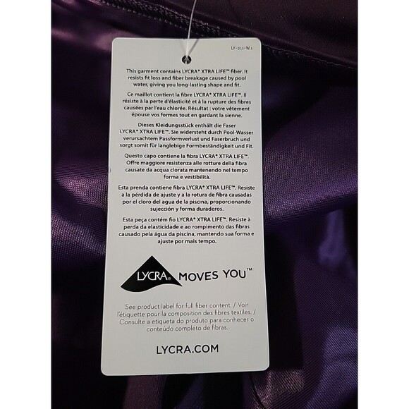 SWIM SKIRT w/ Brief 18 XL Purple 15.5" Solid Lands End Modest UPF 50 S424 - Picture 8 of 8